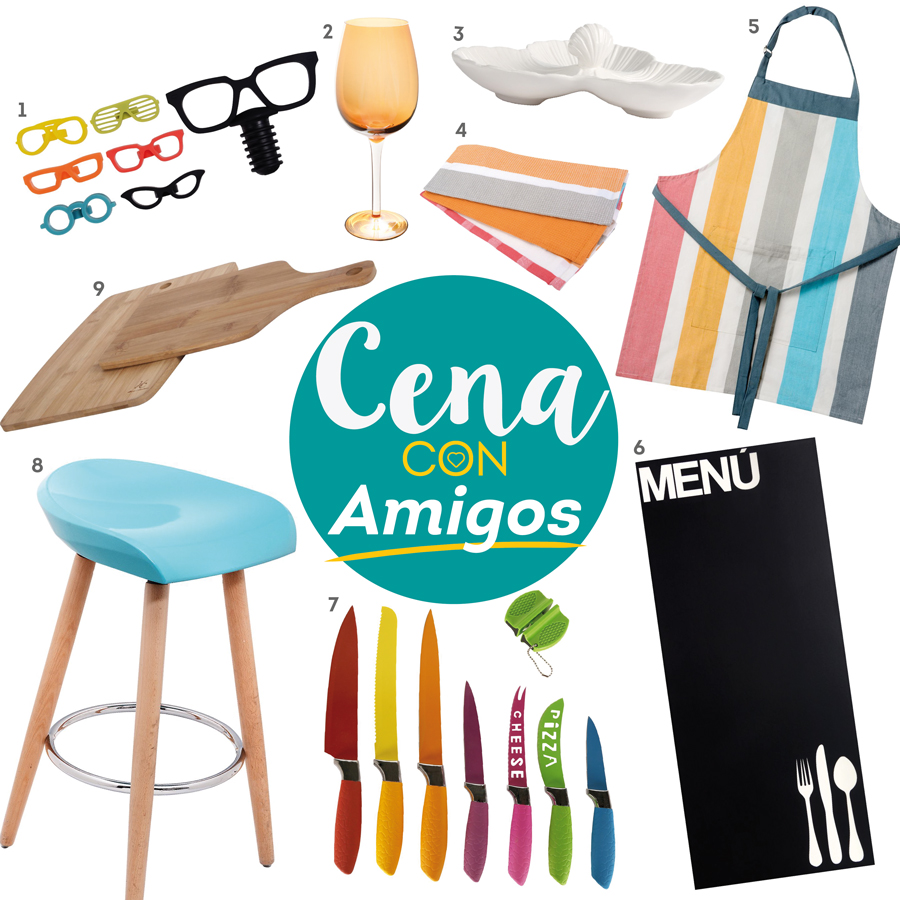 moodboard cena con amigos productos