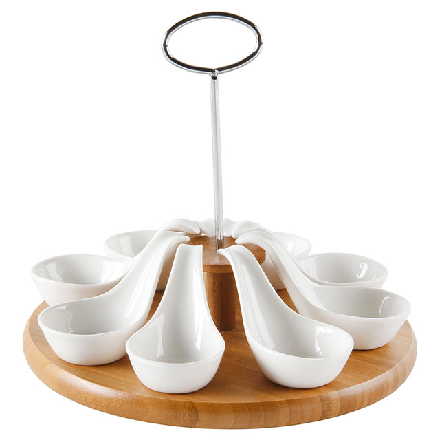 Set Aperitivo 8 piezas con base madera | Homy