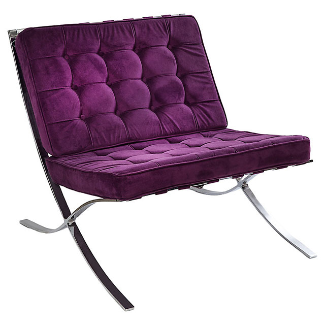 Sillón Barcelona felpa morado. Homy