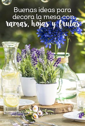 Buenas ideas para decorar la mesa con ramas, hojas y frutas