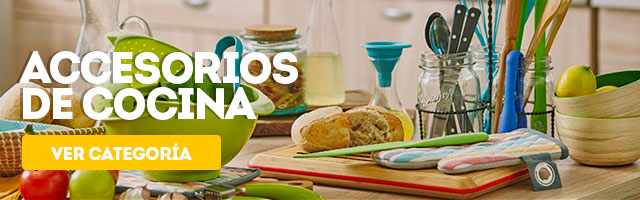 Accesorios de cocina. Una cocina bien equipada, facilita mucho las cosas. Frascos y conservadores de alimentos, cuchillos y tablas, y muchos otros utensilios serán los mejores ayudantes a la hora de cocinar y organizar tu cocina.