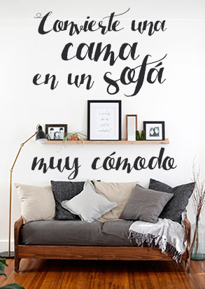 Convierte una cama en un sofá muy cómodo