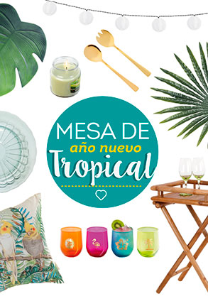 Mesa de año nuevo tropical