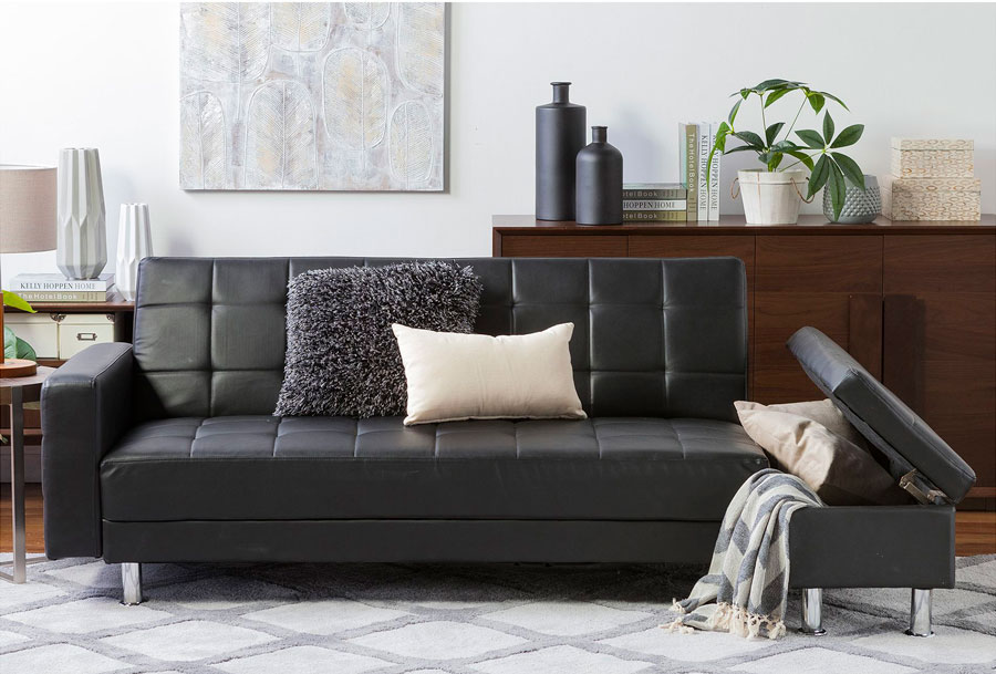 futon sofa cama negro