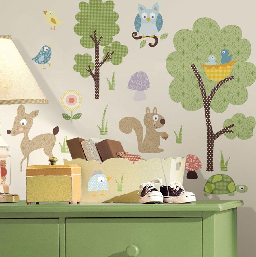 5 ideas decorar muros piezas niños sticker animales del bosque