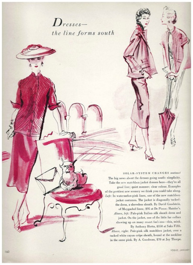 Ilustración de la revista Vogue del año 1953