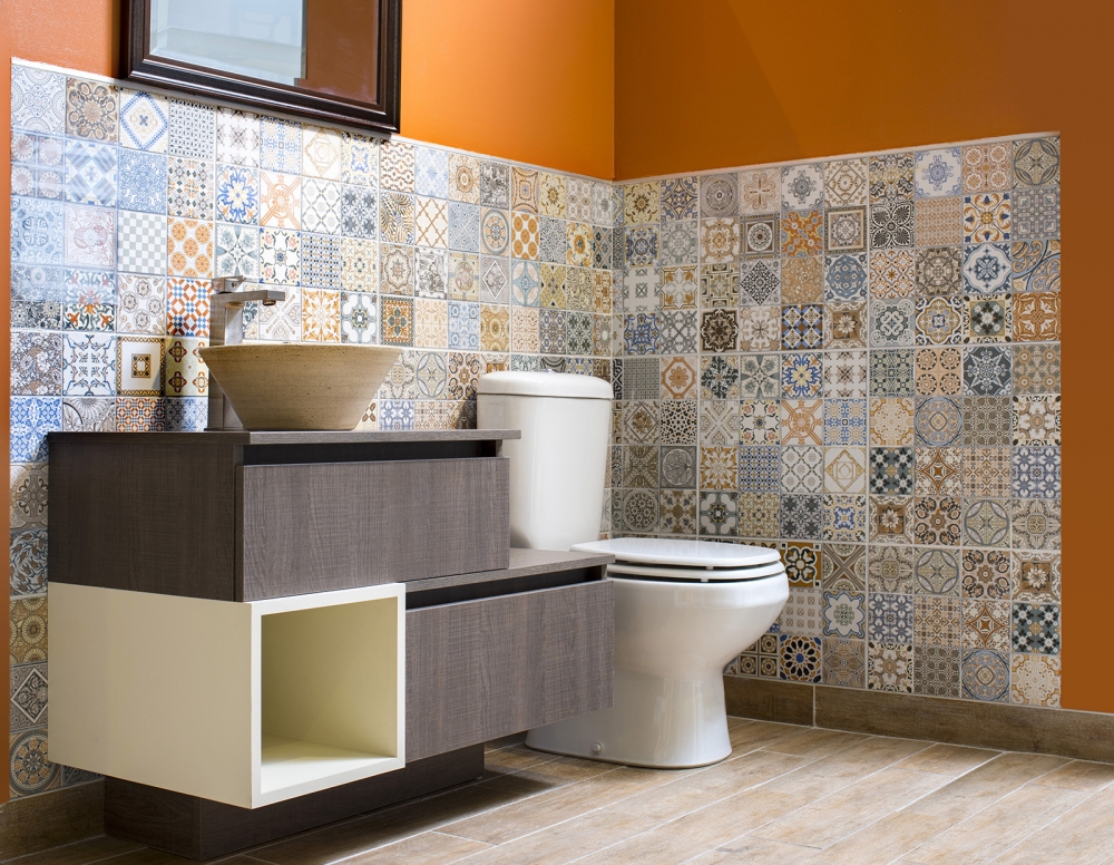 combinaci�n de colores en el ba�o