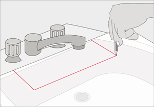 Elaboraci�n de plantilla con cartulina para llaves de agua y forma de lavamano