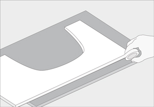 Fijaci�n de tapacantos para cubrir bordes de madera melam�nica