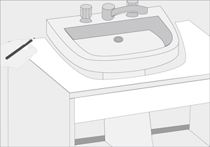 Ubicaci�n del mueble en zona de instalaci�n para mediciones en pared y pisos