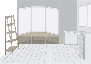 Estanter�a en la sala de estar