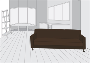 Sof� en la sala de estar