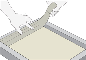 Terminaci�n con cinta adhesiva para cubrir zona posterior del cuadro y asegurar bordes