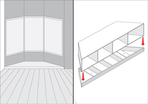 Pasos para construcci�n de bowindown en la sala de estar
