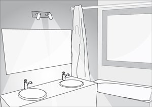 C�mo iluminar un ba�o de ni�os