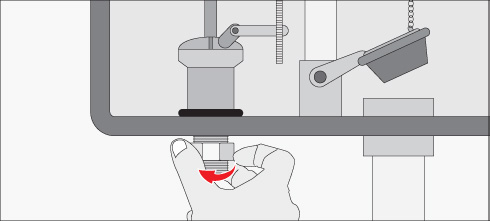 Empujar el v�stago y apretar la contratuerca