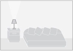 L�mpra de velador para iluminaci�n de dormitorio